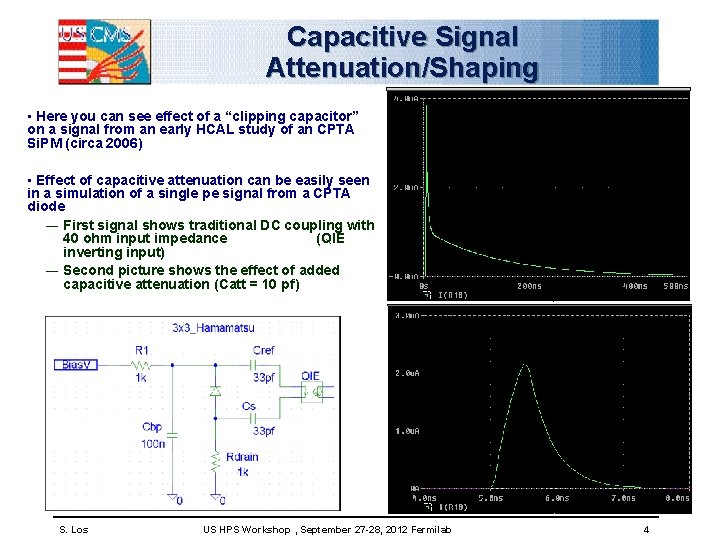 Capacitive Signal Attenuation/Shaping • Here you can see effect of a “clipping capacitor” on