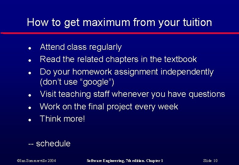 How to get maximum from your tuition l l l Attend class regularly Read