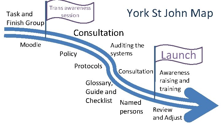 Task and Finish Group Trans awareness session York St John Map Consultation Moodle Auditing