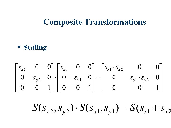 Composite Transformations Scaling 