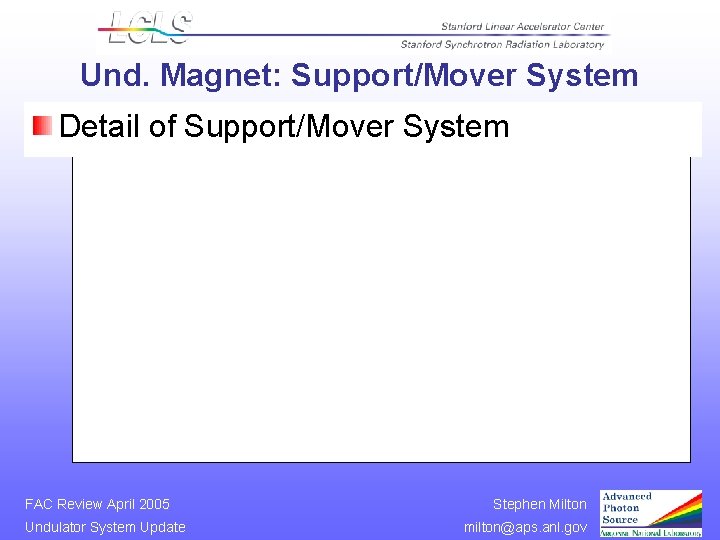 Und. Magnet: Support/Mover System Detail of Support/Mover System FAC Review April 2005 Undulator System