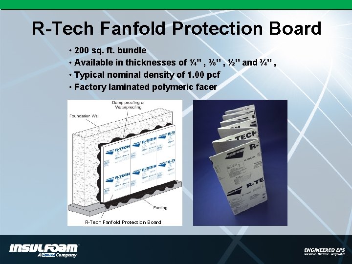 R-Tech Fanfold Protection Board • 200 sq. ft. bundle • Available in thicknesses of