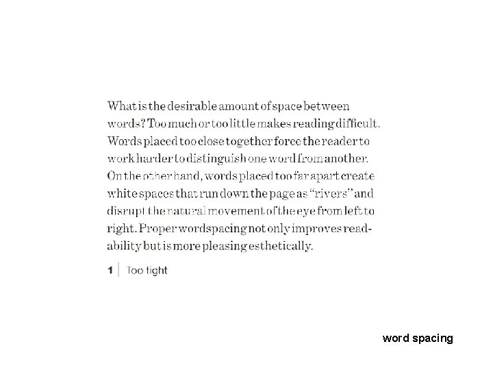 word spacing word spacing