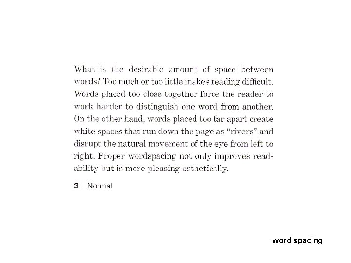 word spacing word spacing