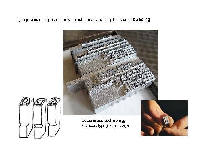 Typographic design is not only an act of mark making, but also of spacing. Typographic design is not only an act of mark making, but also of spacing.