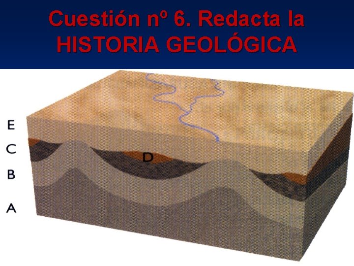 Cuestión nº 6. Redacta la HISTORIA GEOLÓGICA Cuestión nº 6. Redacta la HISTORIA GEOLÓGICA