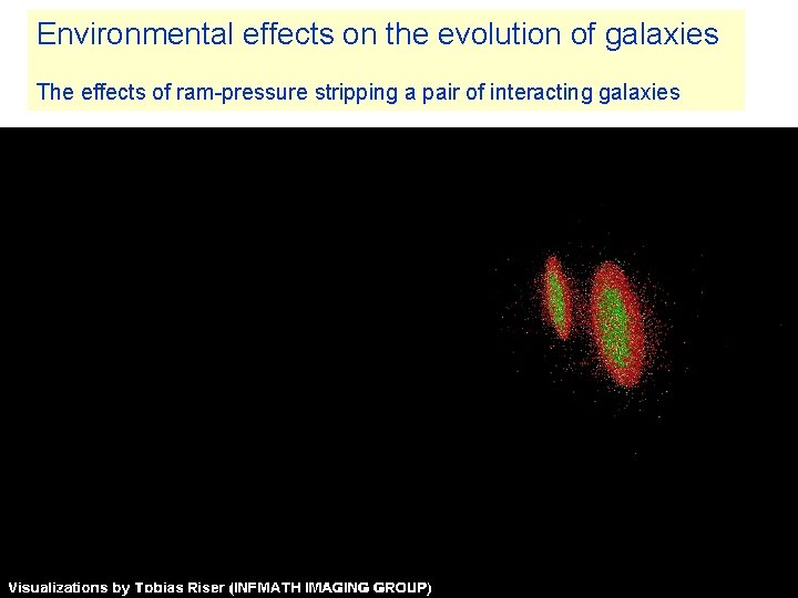Environmental effects on the evolution of galaxies The effects of ram-pressure stripping a pair