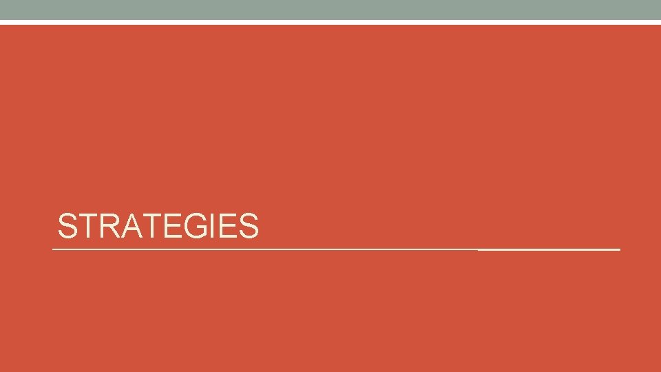 STRATEGIES 