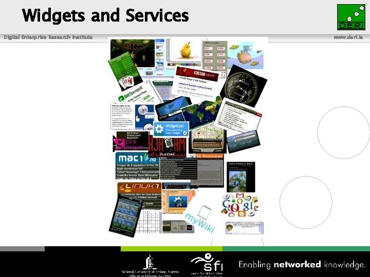 Widgets and Services Digital Enterprise Research Institute 61 www. deri. ie 