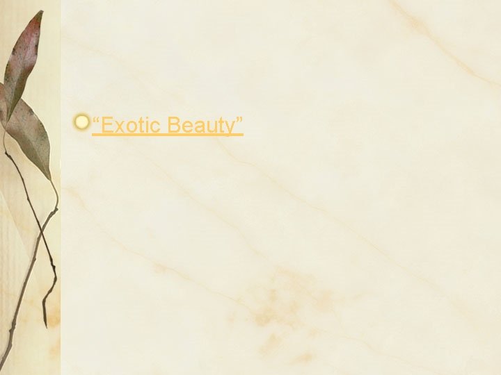 “Exotic Beauty” 