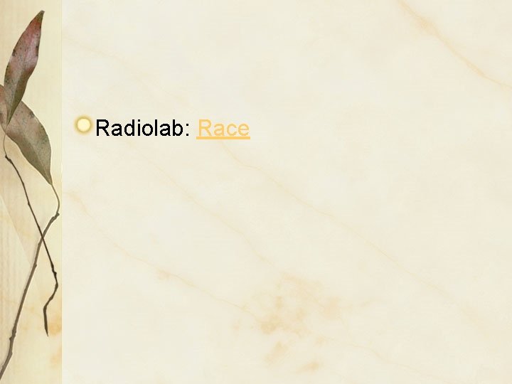 Radiolab: Race 