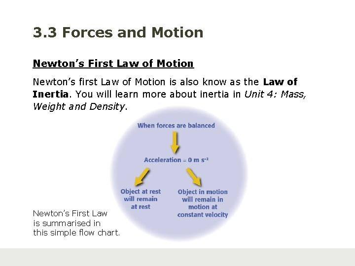 3. 3 Forces and Motion Newton’s First Law of Motion Newton’s first Law of