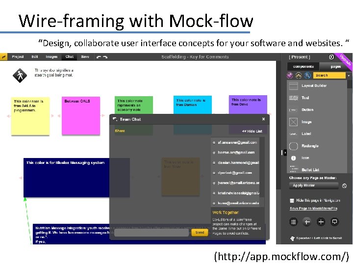 Wire-framing with Mock-flow “Design, collaborate user interface concepts for your software and websites. “