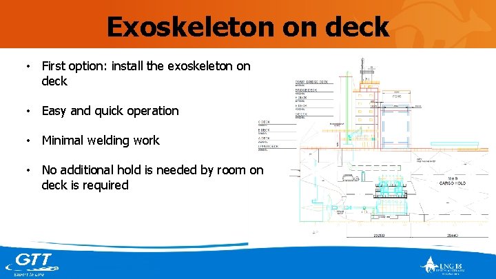 Exoskeleton on deck • First option: install the exoskeleton on deck • Easy and