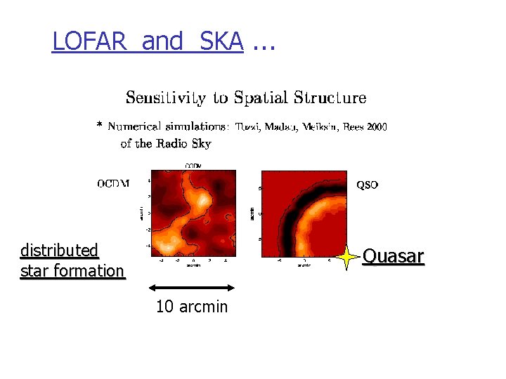 LOFAR and SKA distributed star formation … Quasar 10 arcmin 