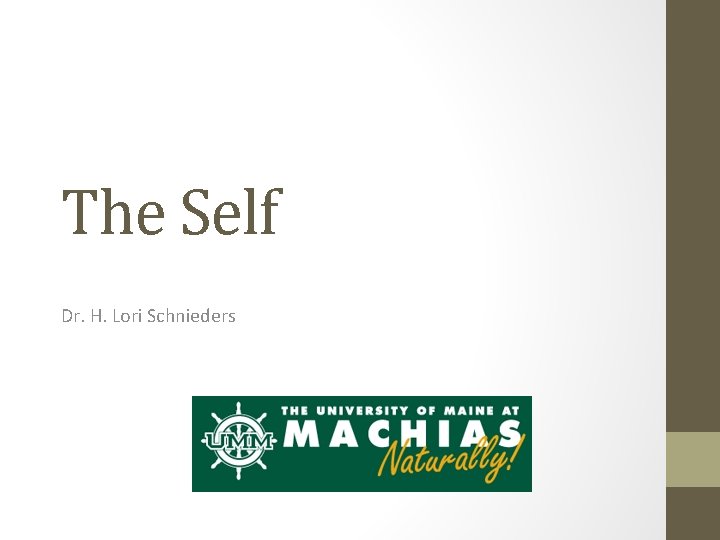 The Self Dr. H. Lori Schnieders 