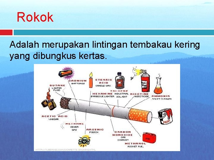 Rokok Adalah merupakan lintingan tembakau kering yang dibungkus kertas. 