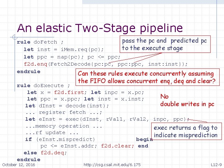 An elastic Two-Stage pipeline pass the pc and predicted pc rule do. Fetch ;