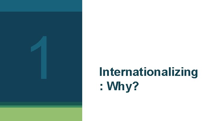 1 Internationalizing : Why? 