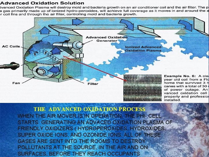 THE ADVANCED OXIDATION PROCESS WHEN THE AIR MOVER IS IN OPERATION, THE PHI- CELL