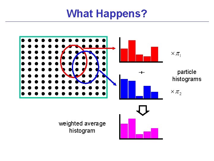 What Happens? particle histograms weighted average histogram 