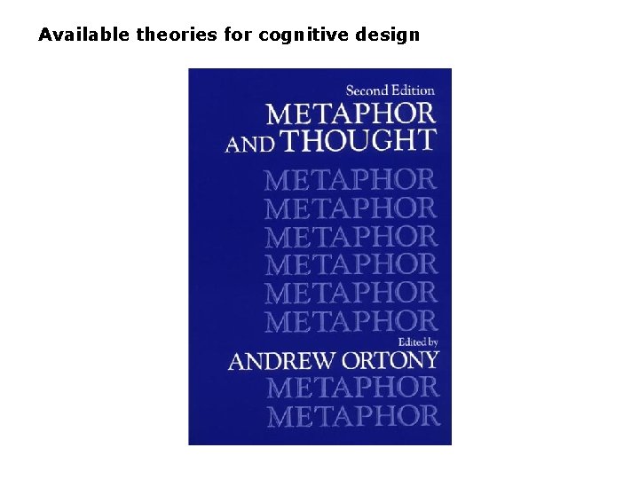 Available theories for cognitive design 