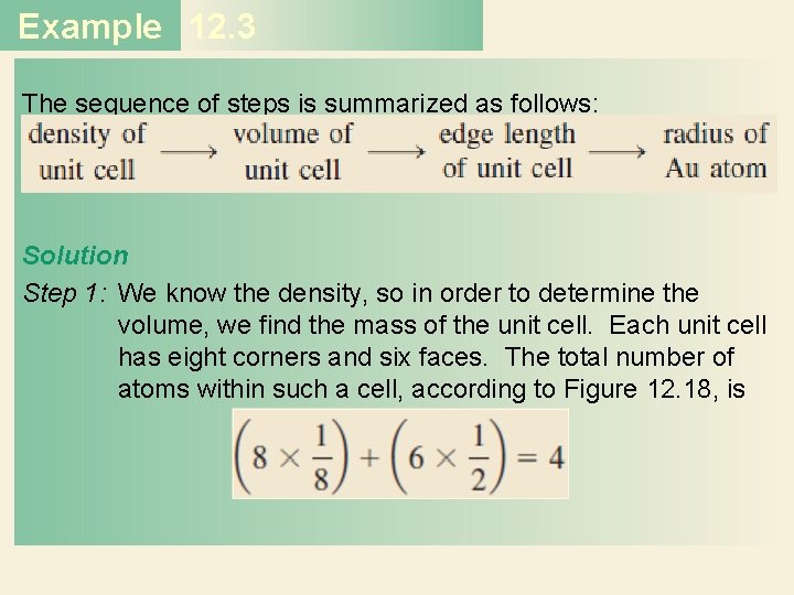 Example 12. 3 The sequence of steps is summarized as follows: Solution Step 1: