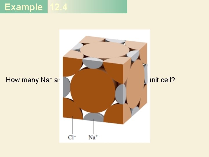 Example 12. 4 How many Na+ and Cl− ions are in each Na. Cl