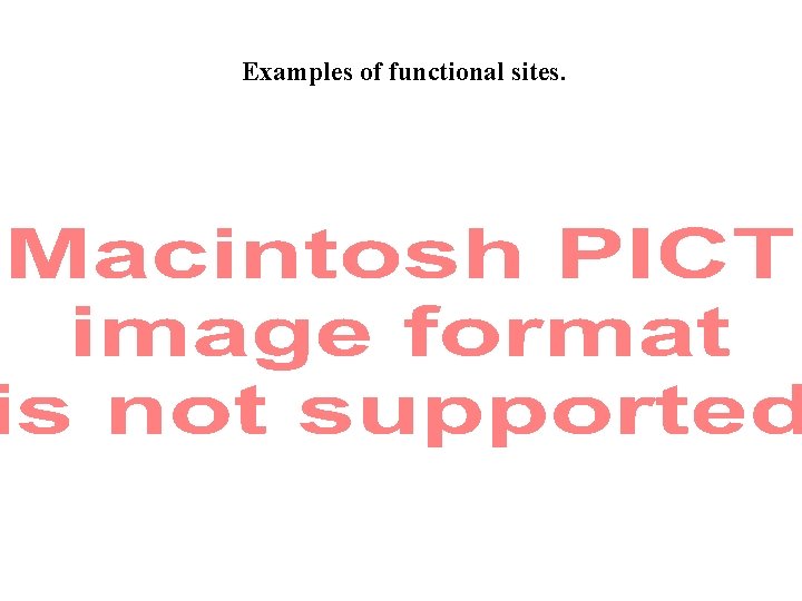 Examples of functional sites. 