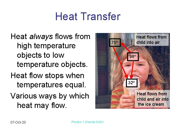 Heat Transfer Heat always flows from high temperature objects to low temperature objects. Heat