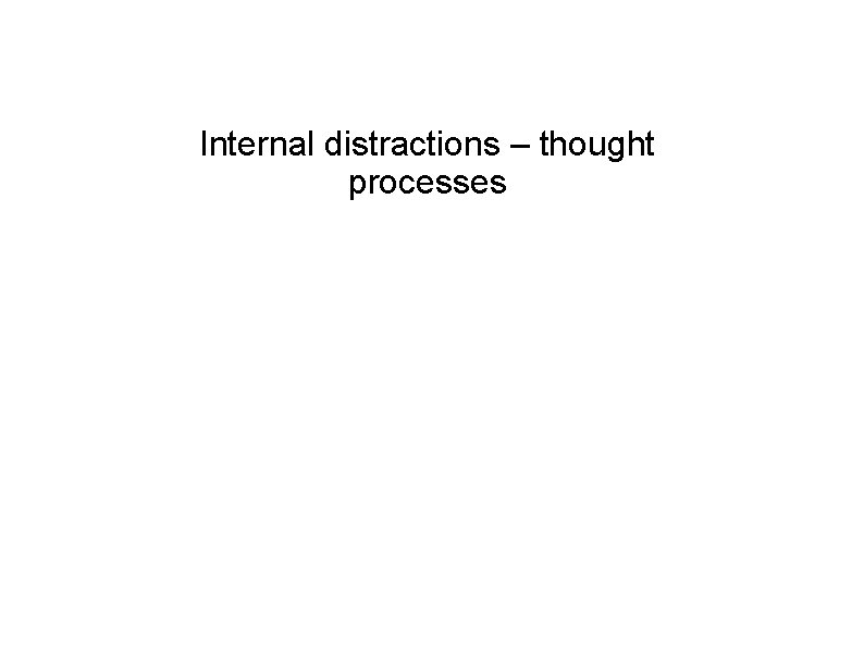 Internal distractions – thought processes 