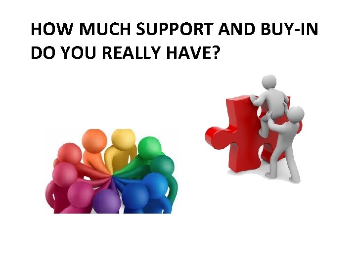 HOW MUCH SUPPORT AND BUY-IN DO YOU REALLY HAVE? 