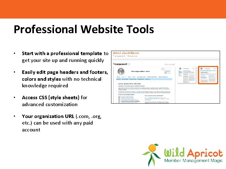 Professional Website Tools • Start with a professional template to get your site up