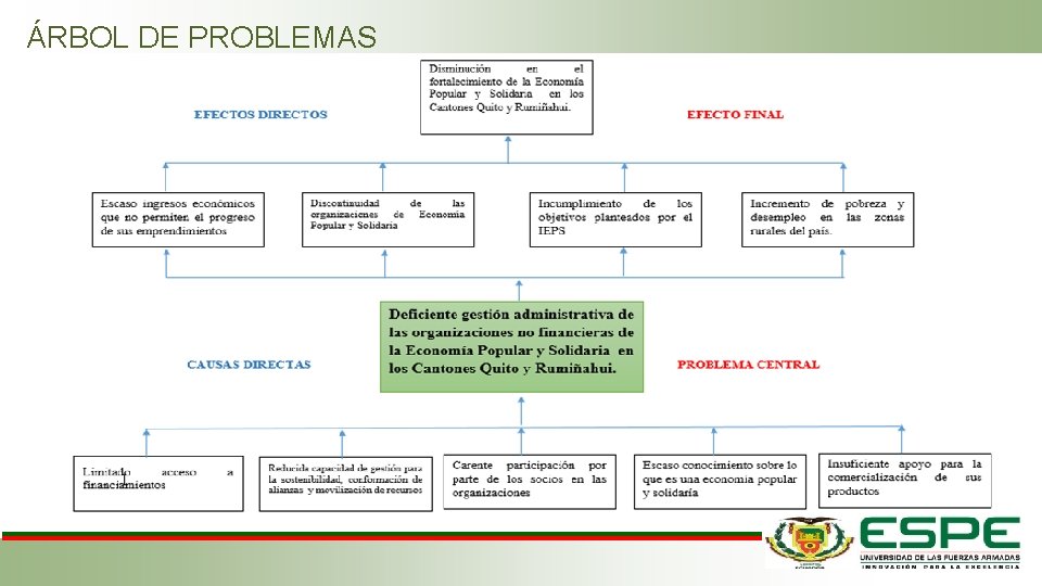 ÁRBOL DE PROBLEMAS ÁRBOL DE PROBLEMAS