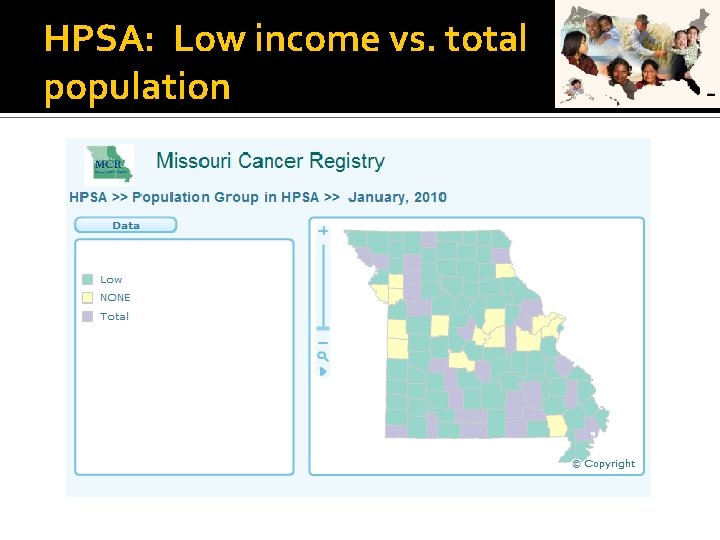 HPSA: Low income vs. total population 