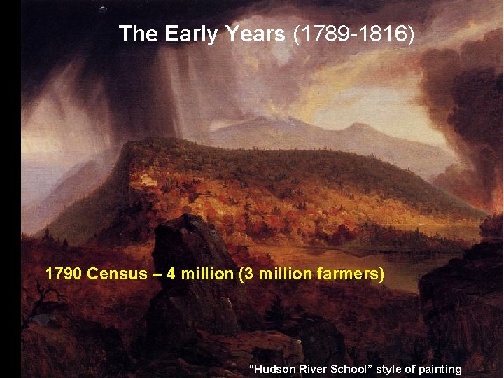 The Early Years (1789 -1816) 1790 Census – 4 million (3 million farmers) “Hudson