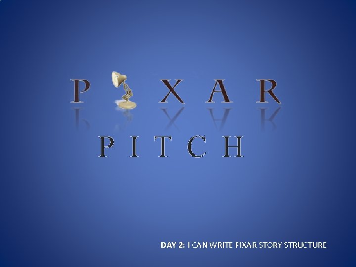 PITCH DAY 2: I CAN WRITE PIXAR STORY STRUCTURE PITCH DAY 2: I CAN WRITE PIXAR STORY STRUCTURE