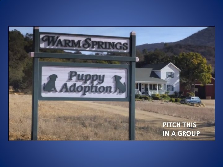 PITCH THIS IN A GROUP PITCH THIS IN A GROUP