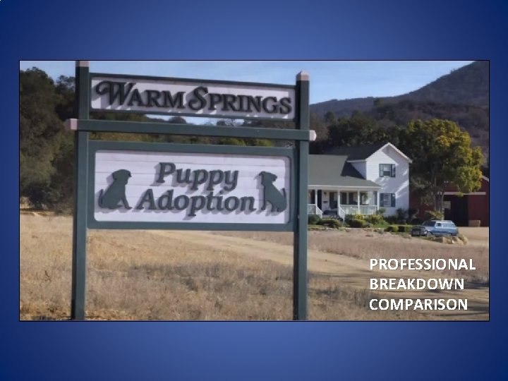 PROFESSIONAL BREAKDOWN COMPARISON PROFESSIONAL BREAKDOWN COMPARISON