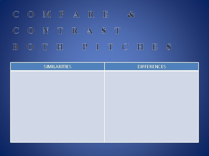 C O M P A R E & C O N T R A C O M P A R E & C O N T R A