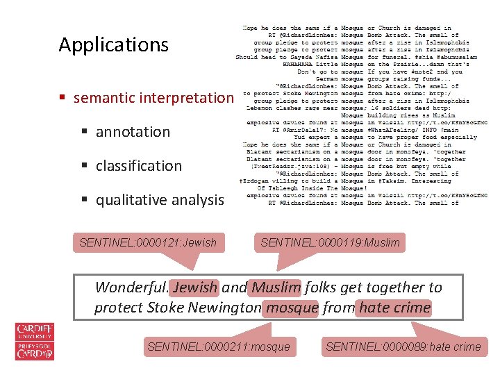 Applications § semantic interpretation § annotation § classification § qualitative analysis SENTINEL: 0000121: Jewish