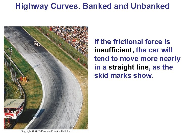 Highway Curves, Banked and Unbanked If the frictional force is insufficient, the car will