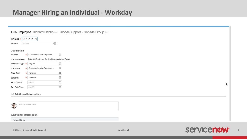 Manager Hiring an Individual - Workday © 2014 Service. Now All Rights Reserved Confidential