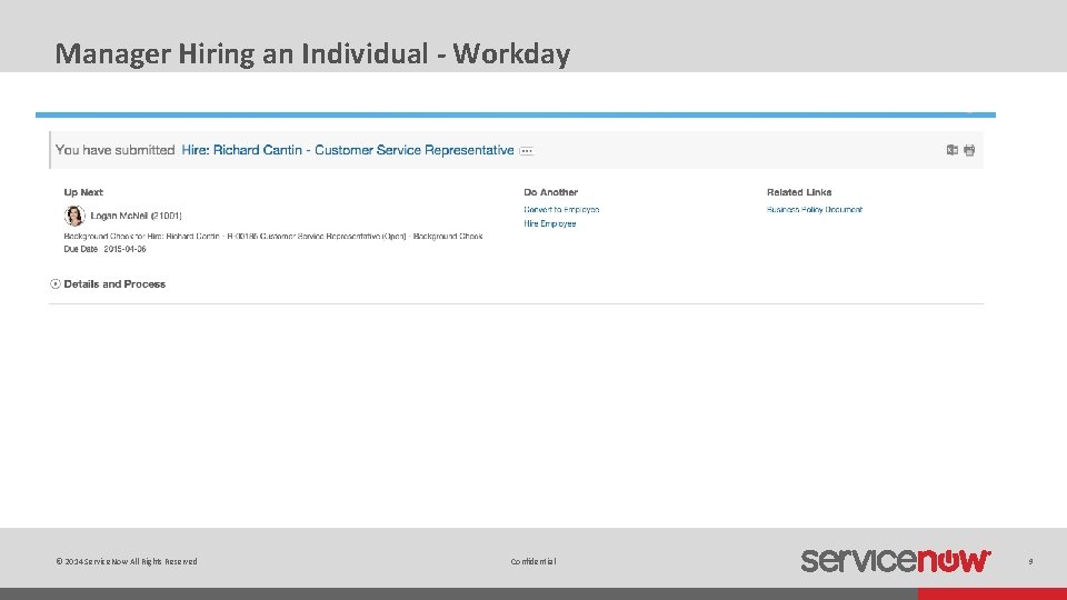 Manager Hiring an Individual - Workday © 2014 Service. Now All Rights Reserved Confidential