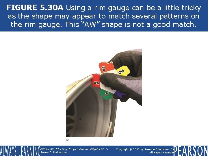 FIGURE 5. 30 A Using a rim gauge can be a little tricky as