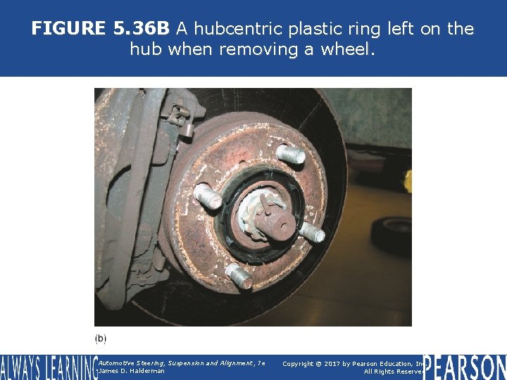 FIGURE 5. 36 B A hubcentric plastic ring left on the hub when removing