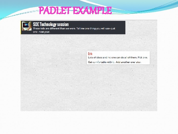 PADLET EXAMPLE 