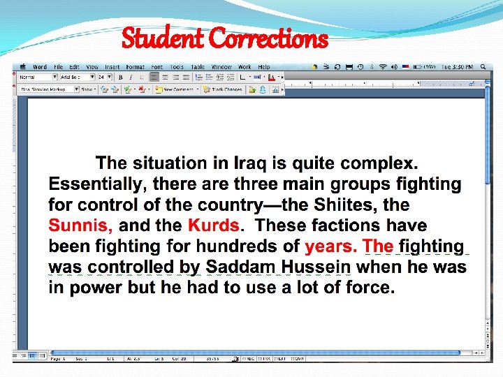 Student Corrections 