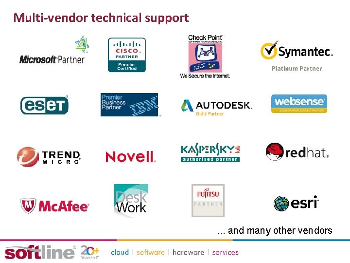 Multi-vendor technical support . . . and many other vendors 