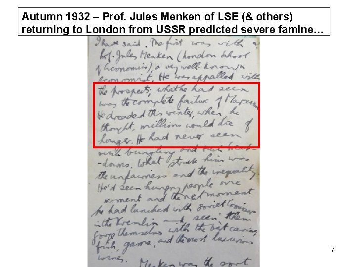 Autumn 1932 – Prof. Jules Menken of LSE (& others) returning to London from